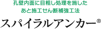 孔壁内面に目粗し処理を施したあと施工せん断補強工法スパイラルアンカー®